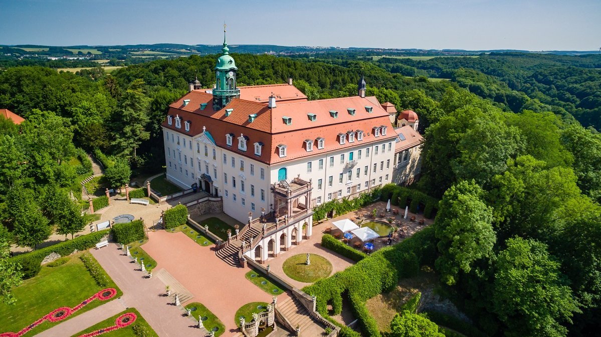 Drohnenaufnahme Schloss & Park Lichtenwalde